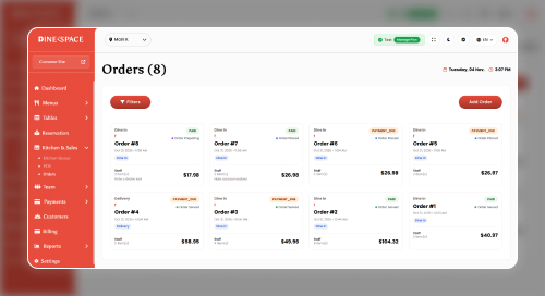 Streamline Orders Across Dine-In, Takeaway & Delivery
